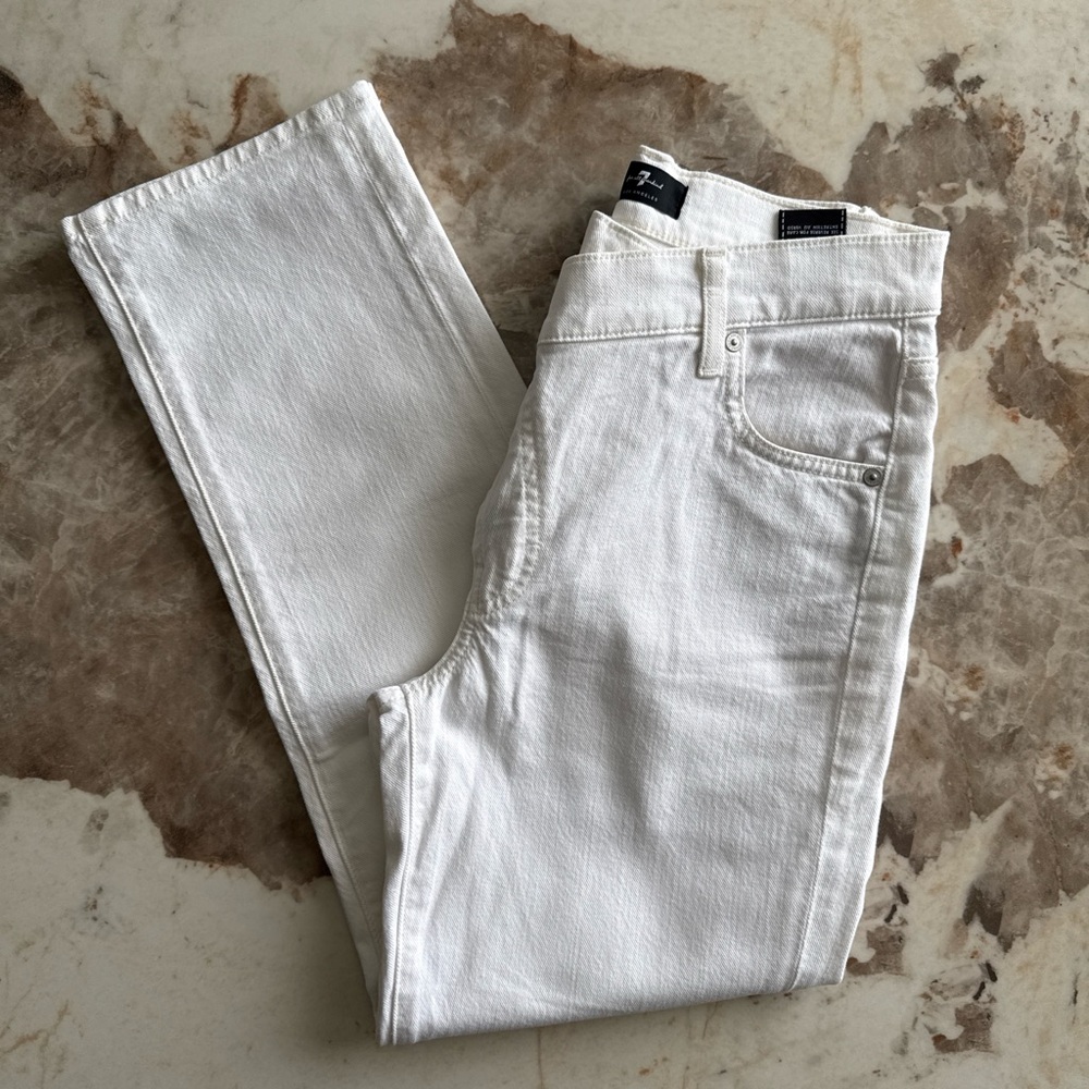 7 For All Mankind White Denim Slim Jeans